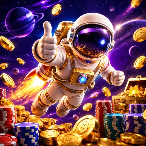 Spaceman astronauta subindo no espaço com multiplicadores crescentes